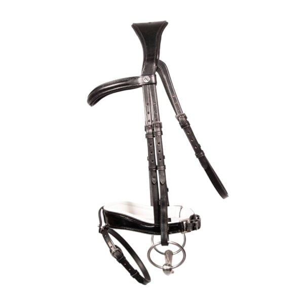 Henry James Patent Dressage Bridle With White Padding - Image 2