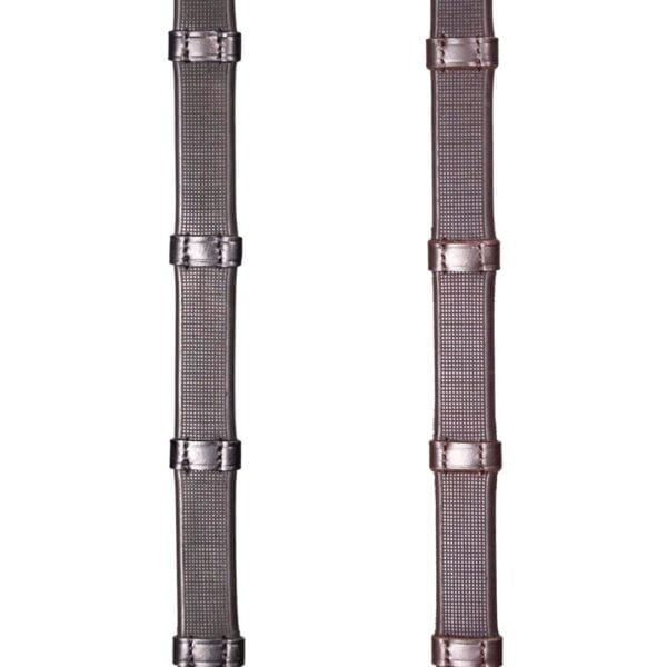 Smooth Eventer Hybrid Rubber Reins with Leather Stoppers