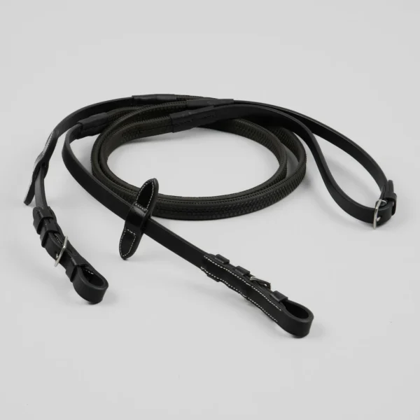 Cassano Rubber Grip Reins Black/Brown