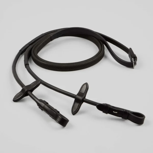 Finetti Rolled Leather Reins Black