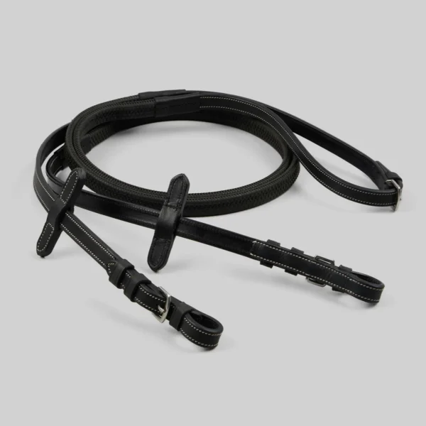 Veneto Rubber Grip Reins Black/Brown