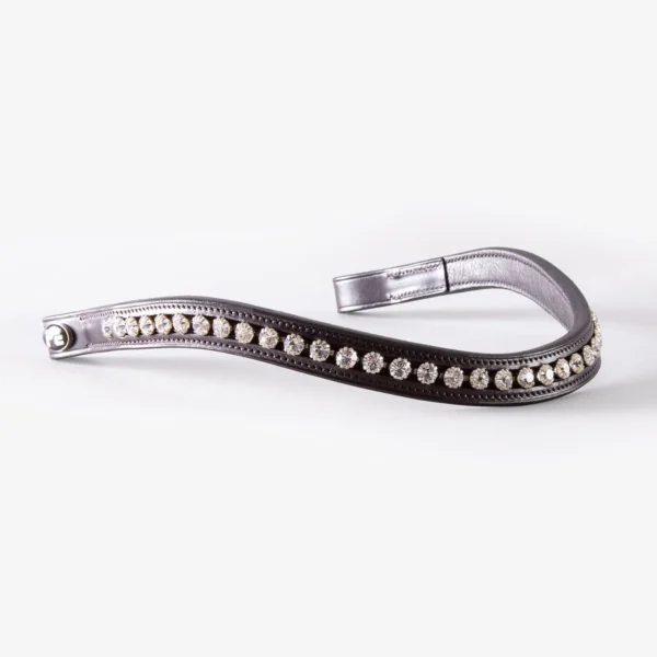 Bellissima Shaped Diamante Browband Black/Brown